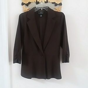 New York & Company Brown Flared Blazer